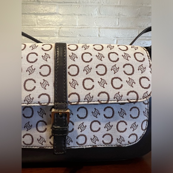 Celíne Logo Fabric & Leather Shoulder Bag - Picture 4 of 9